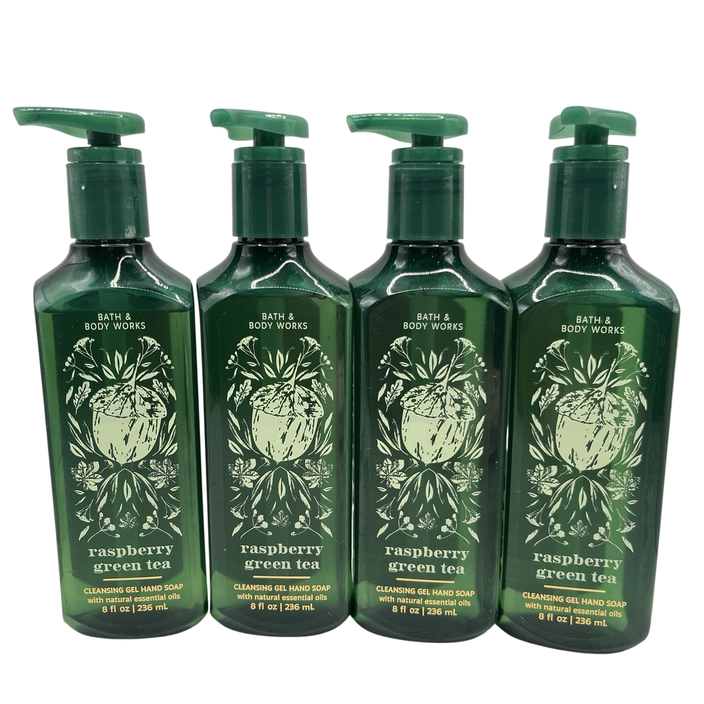 Bath & Body Works Hand Soap RASPBERRY GREEN TEA 8oz Discontinued Lot of 4