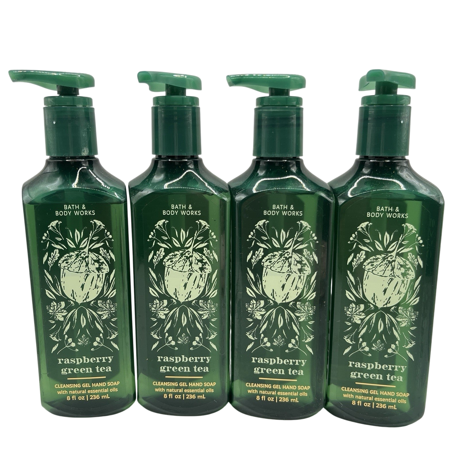 Bath & Body Works Hand Soap RASPBERRY GREEN TEA 8oz Discontinued Lot of 4