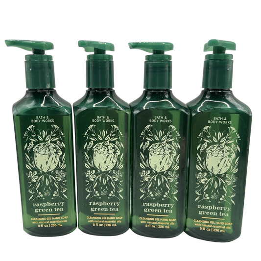 Bath & Body Works Hand Soap RASPBERRY GREEN TEA 8oz Discontinued Lot of 4