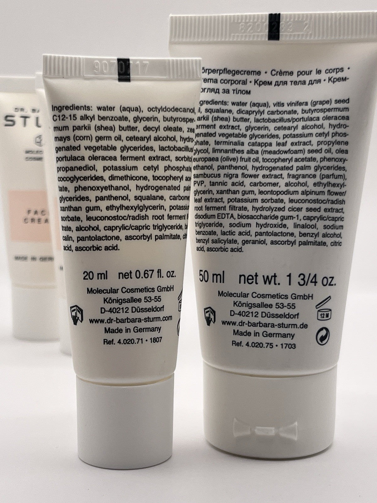 Dr. Barbara Sturm 3 Face Cream 20ml + 1 Anti Aging Body Cream 50ml • 4pc Lot NEW