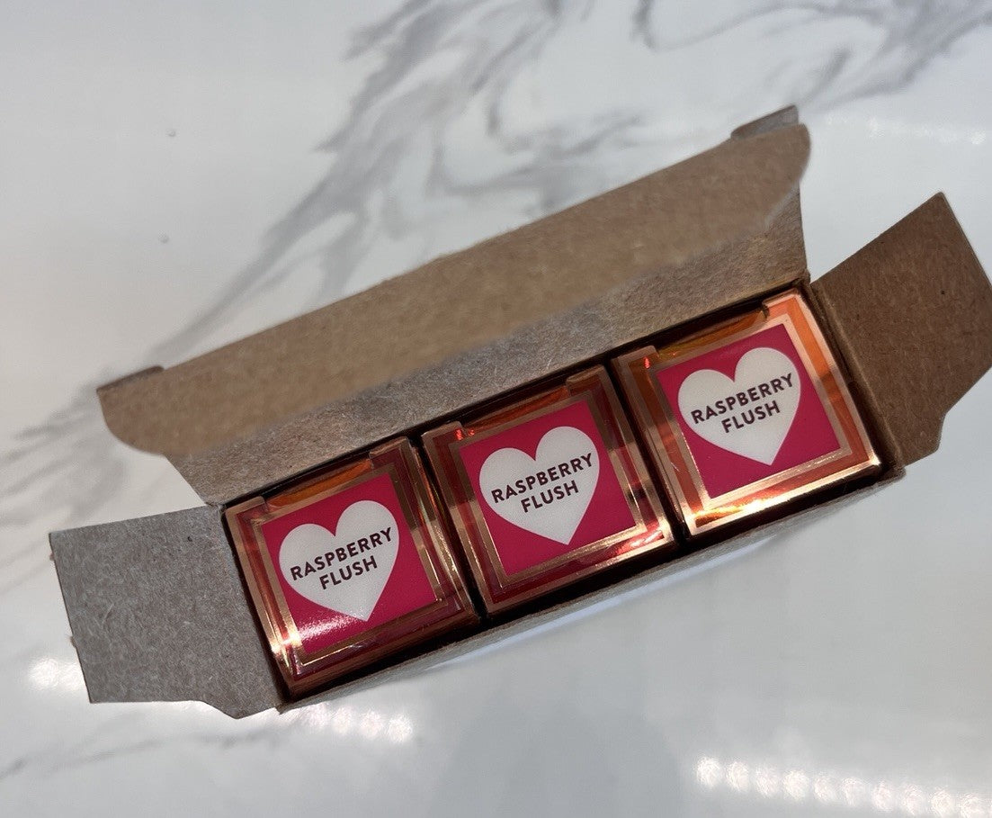 3 • Too Faced Peach Bloom Color Blossoming Lip Balm • Raspberry Flush