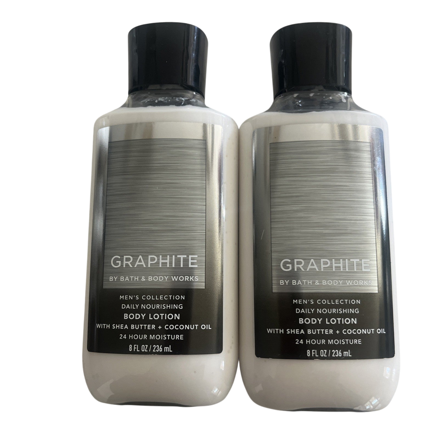 2x Bath and Body works GRAPHITE 24 HR Moisture Body Lotion Mens Collection 8 oz