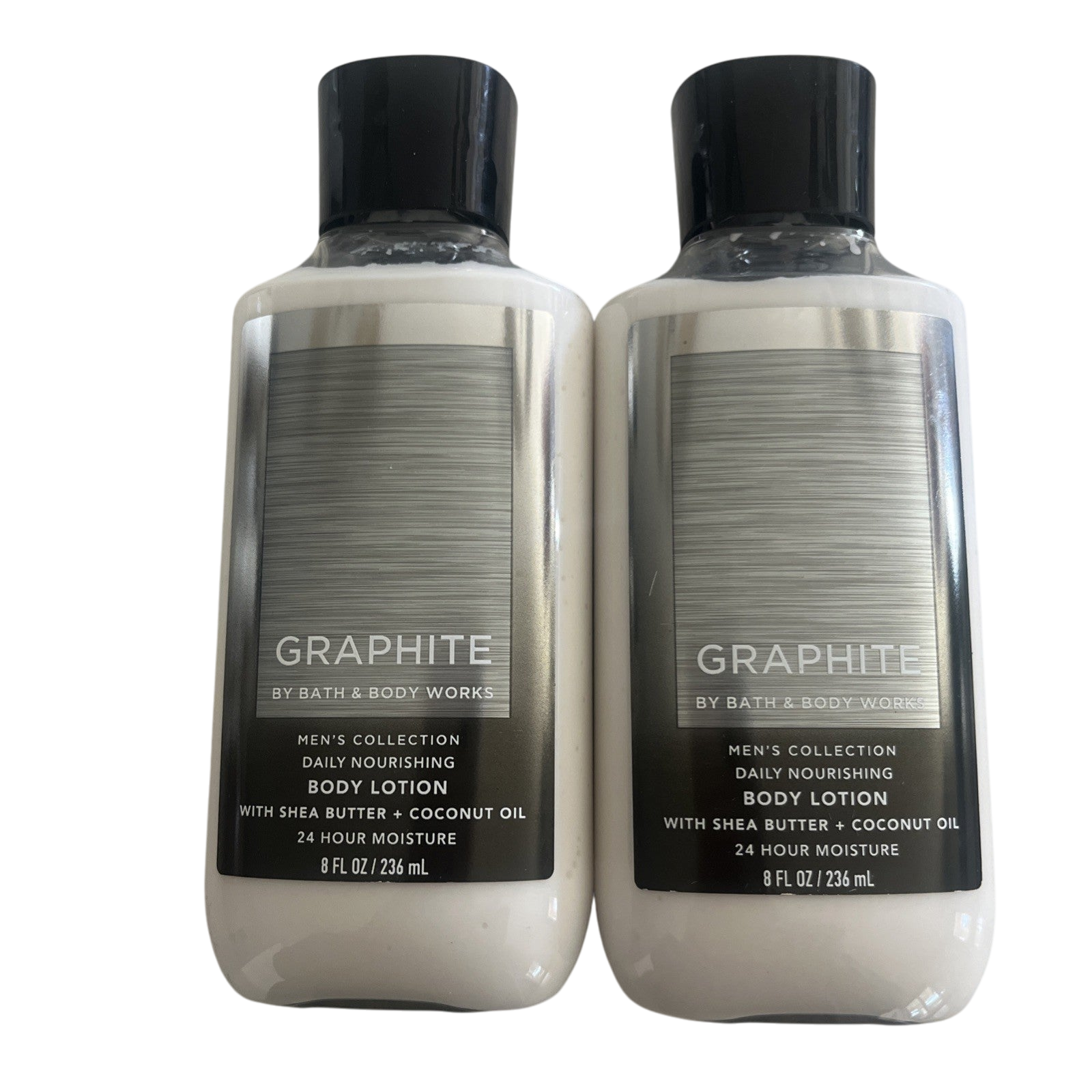 2x Bath and Body works GRAPHITE 24 HR Moisture Body Lotion Mens Collection 8 oz