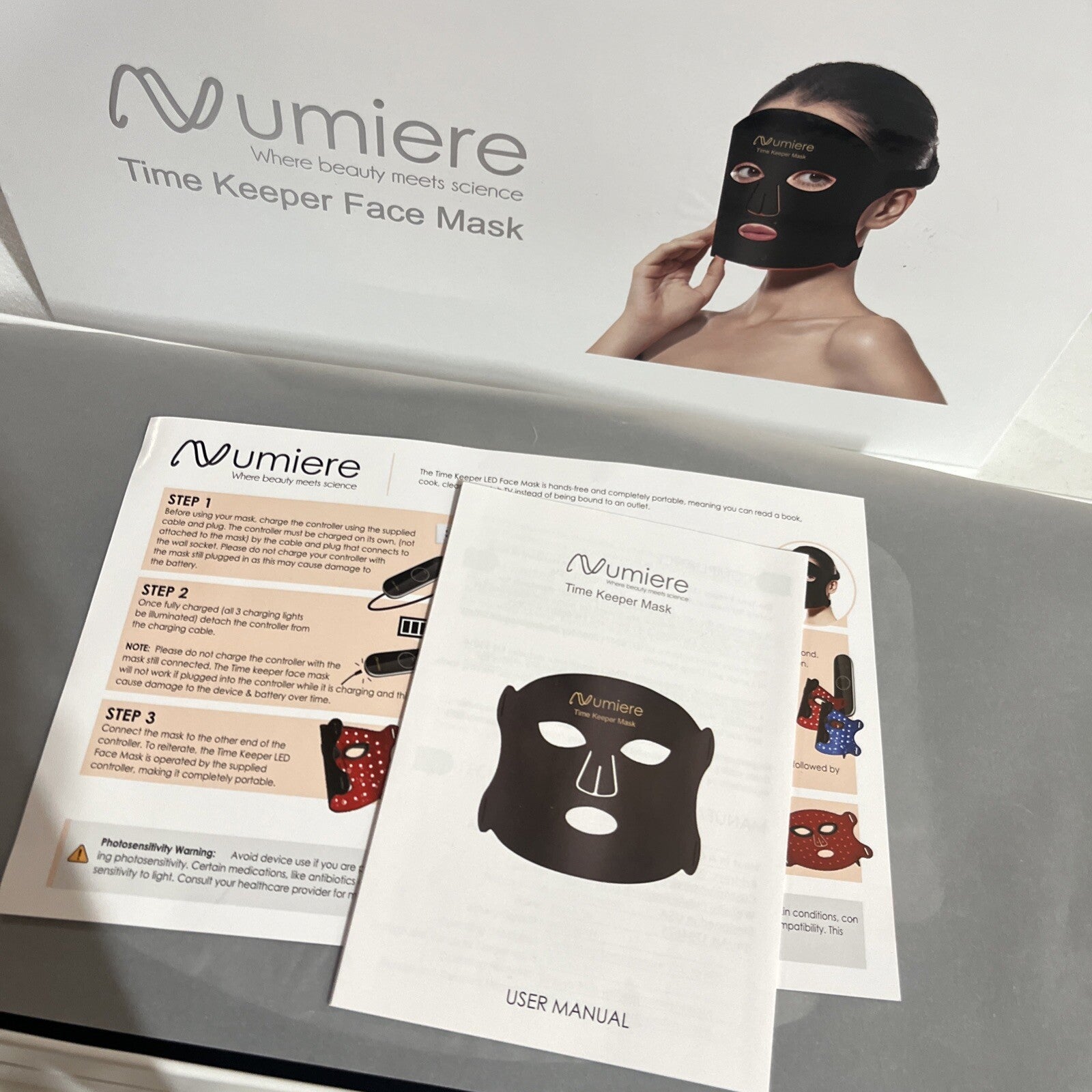 Numiere LED Mask Anti Aging Wearable Device Time Keeper NEW