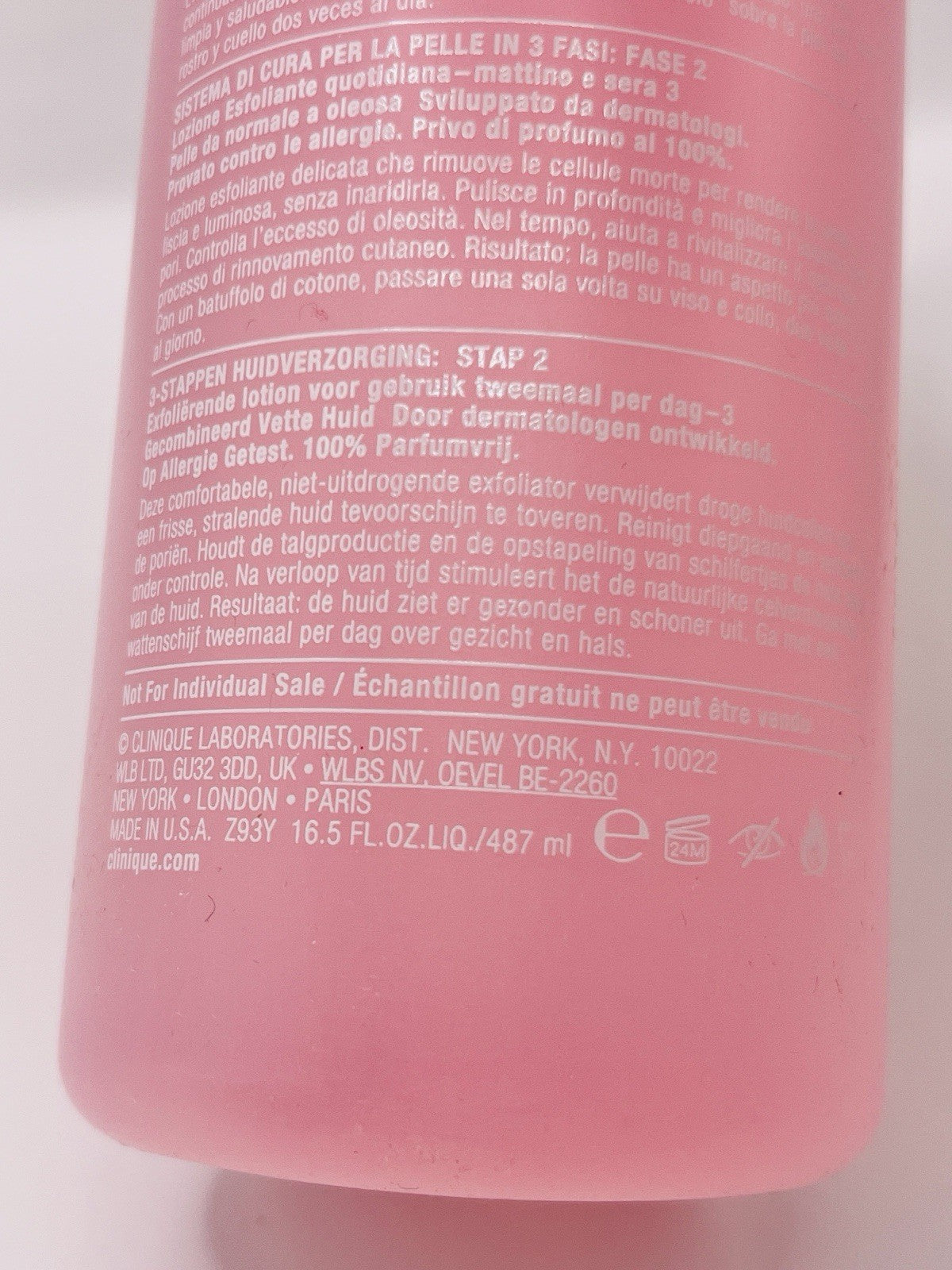 CLINIQUE Clarifying Lotion Toner 3 Oily Combo Exfoliating + Pump 16.5oz 487ml
