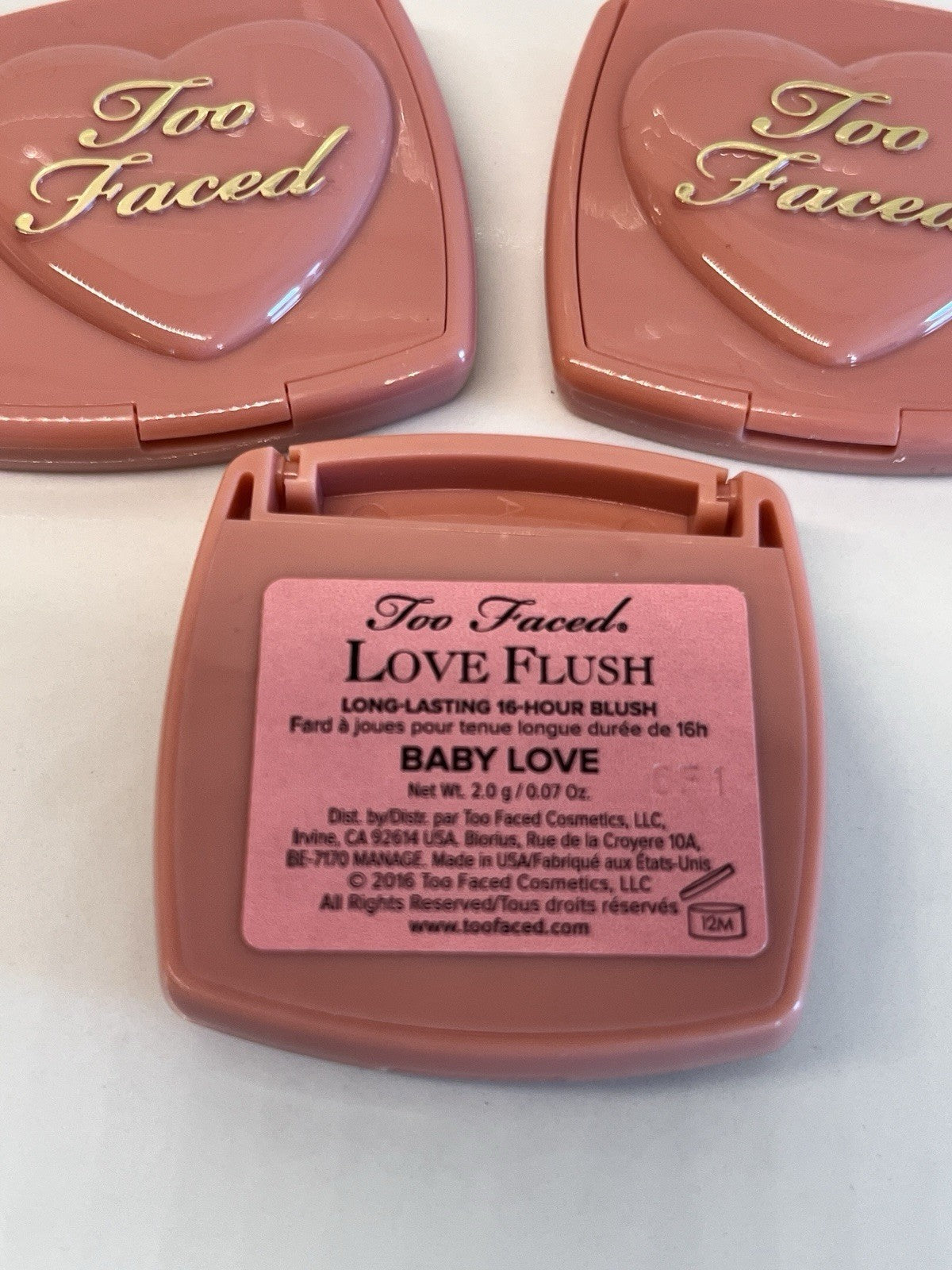 Too Faced Blush Love Flush Baby Love Face Cheeks Lot of 3