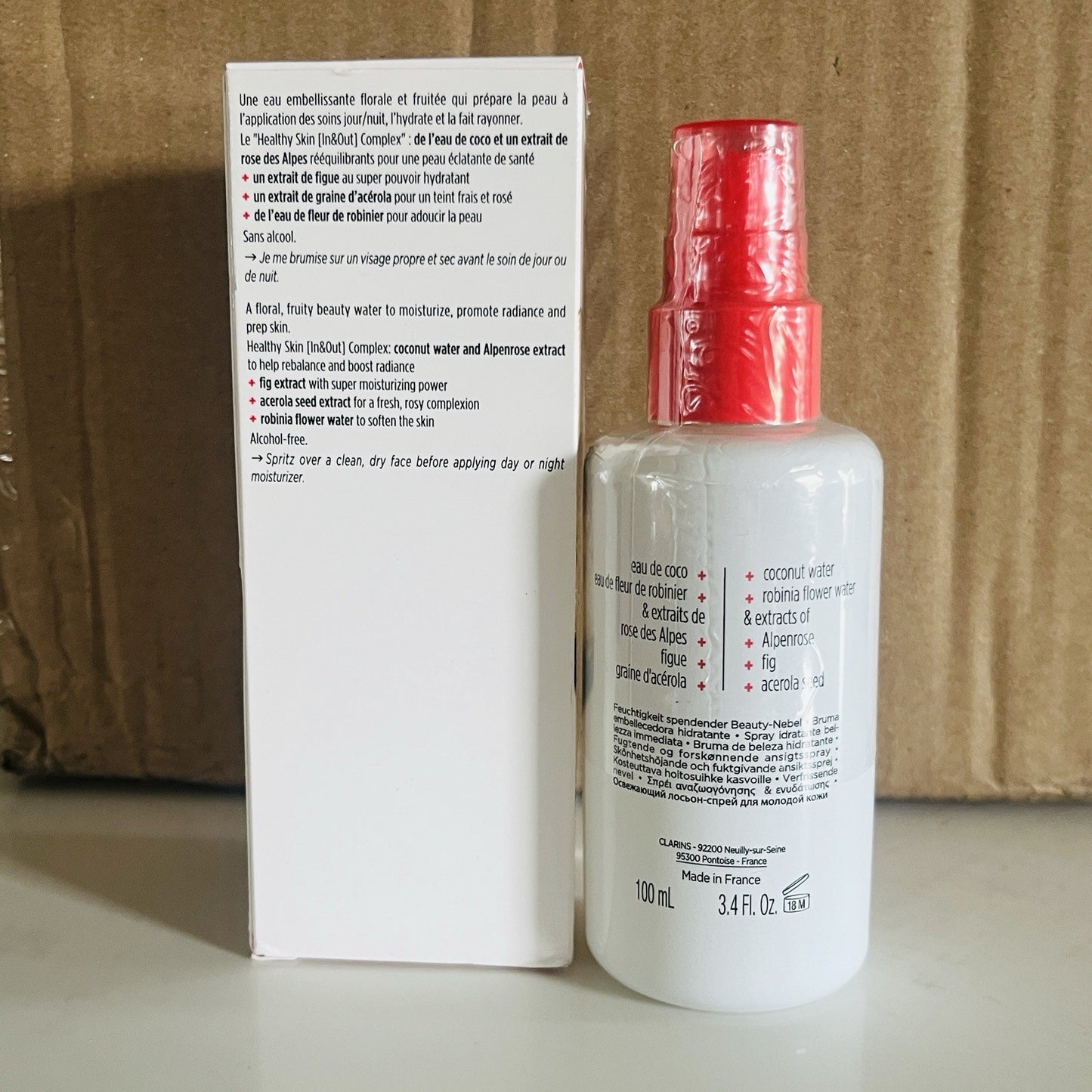 Clarins Hydrating Facial Spray Tonic Re Fresh Mist 100mL NEW Glass Bottle