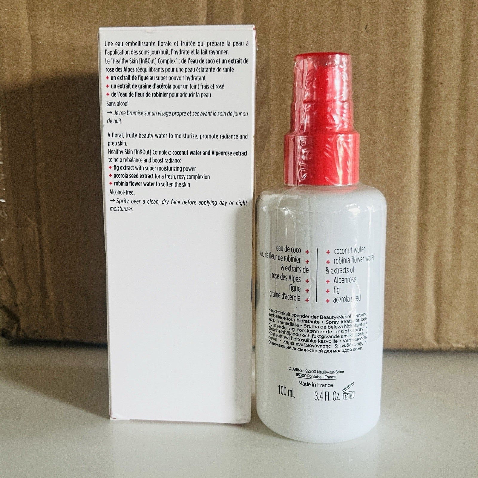 Clarins Hydrating Facial Spray Tonic Re Fresh Mist 100mL NEW Glass Bottle