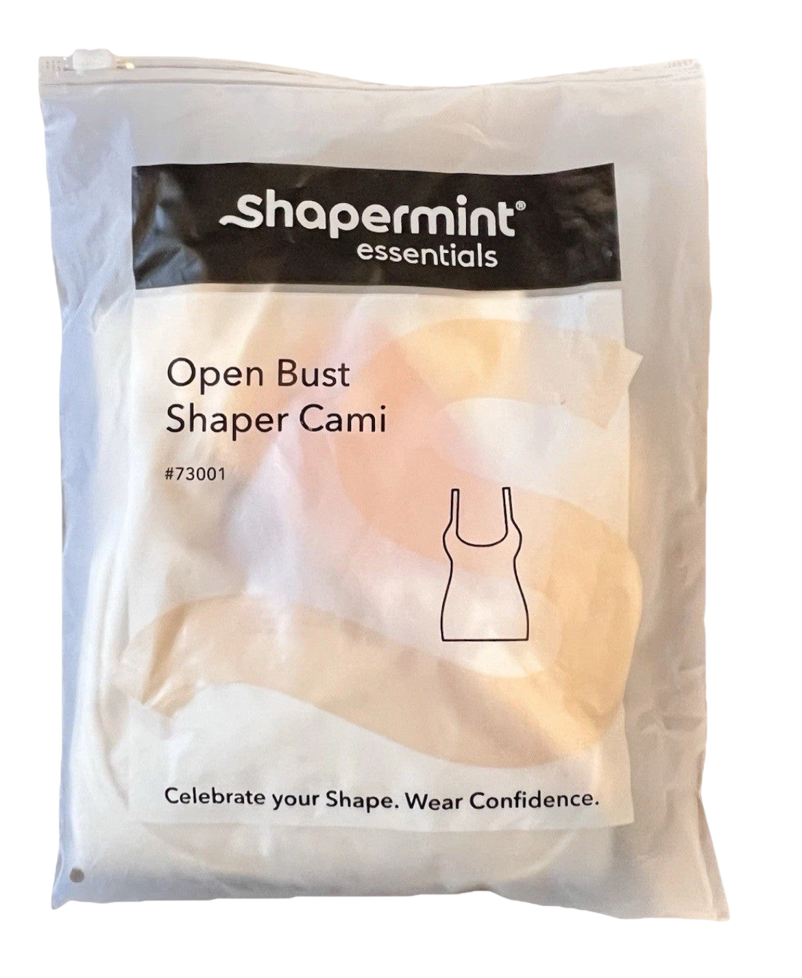 Shapermint Essentials Open Bust Shaper Cami Sz L Cream Compression Seamless NEW