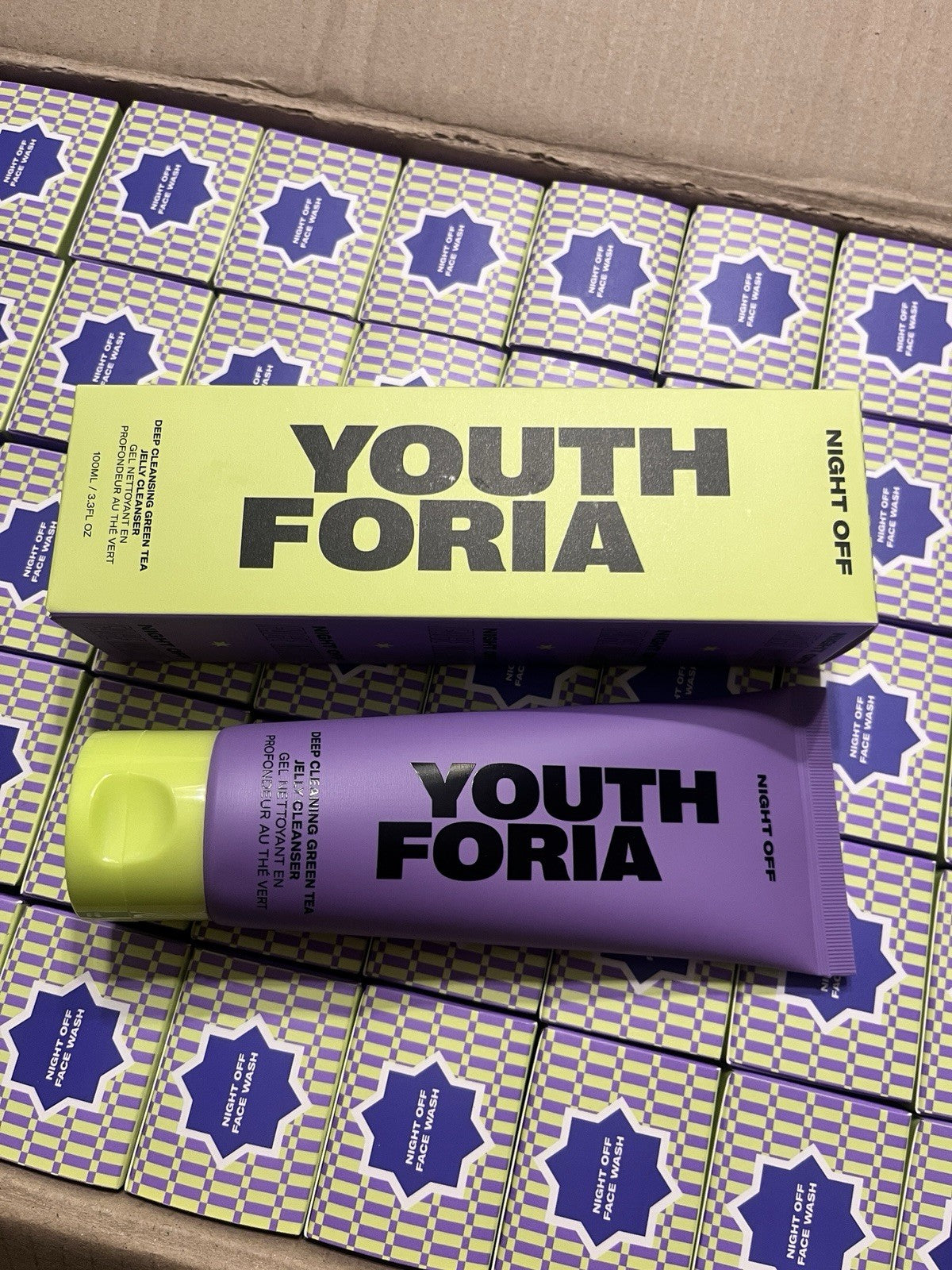 2 • Youth Foria Night Off Deep Cleaning Green Tea Jelly Cleanser 3.3oz Korean