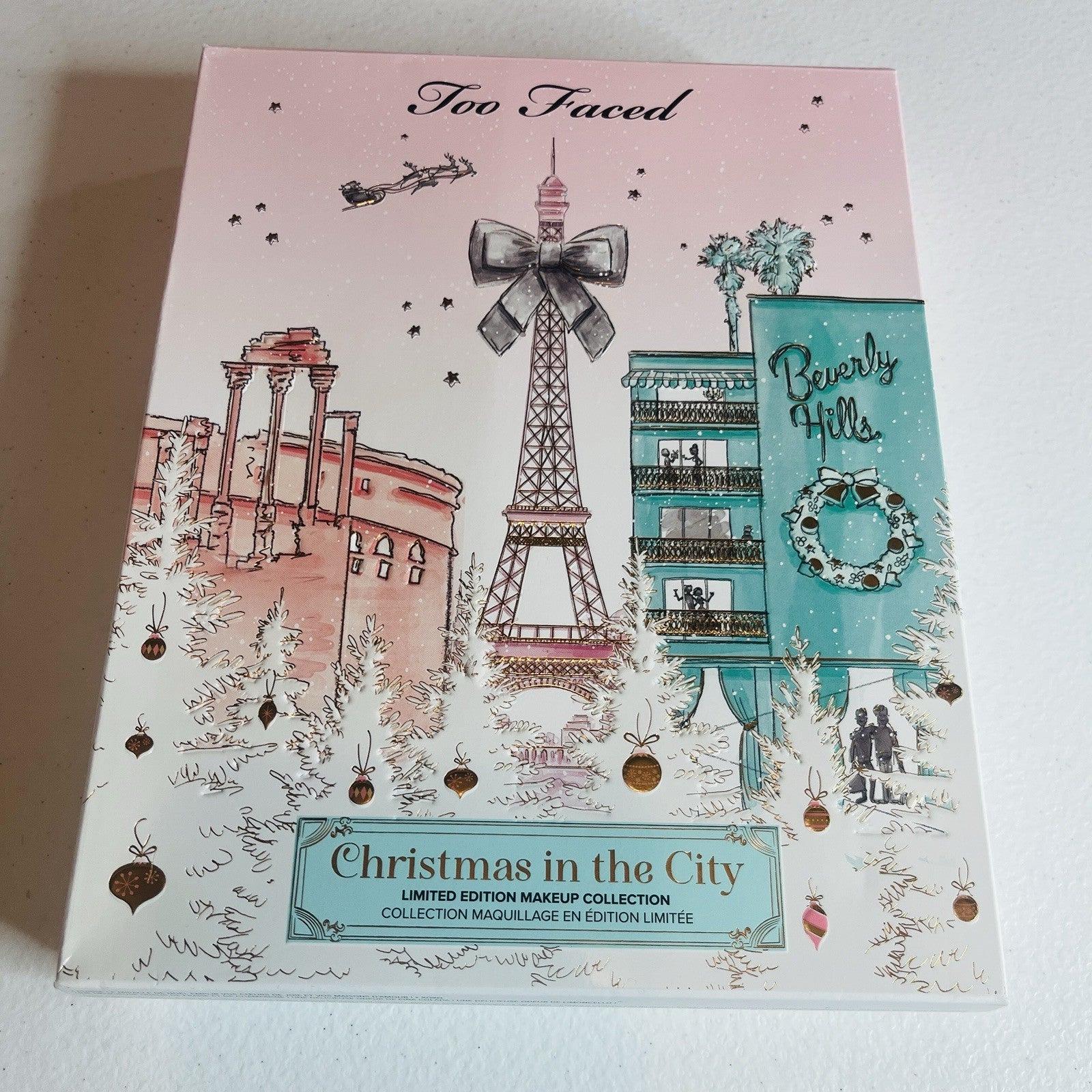4pc Too Faced Eyeshadow Palette Mascara Limited Edition Christmas Discontinued