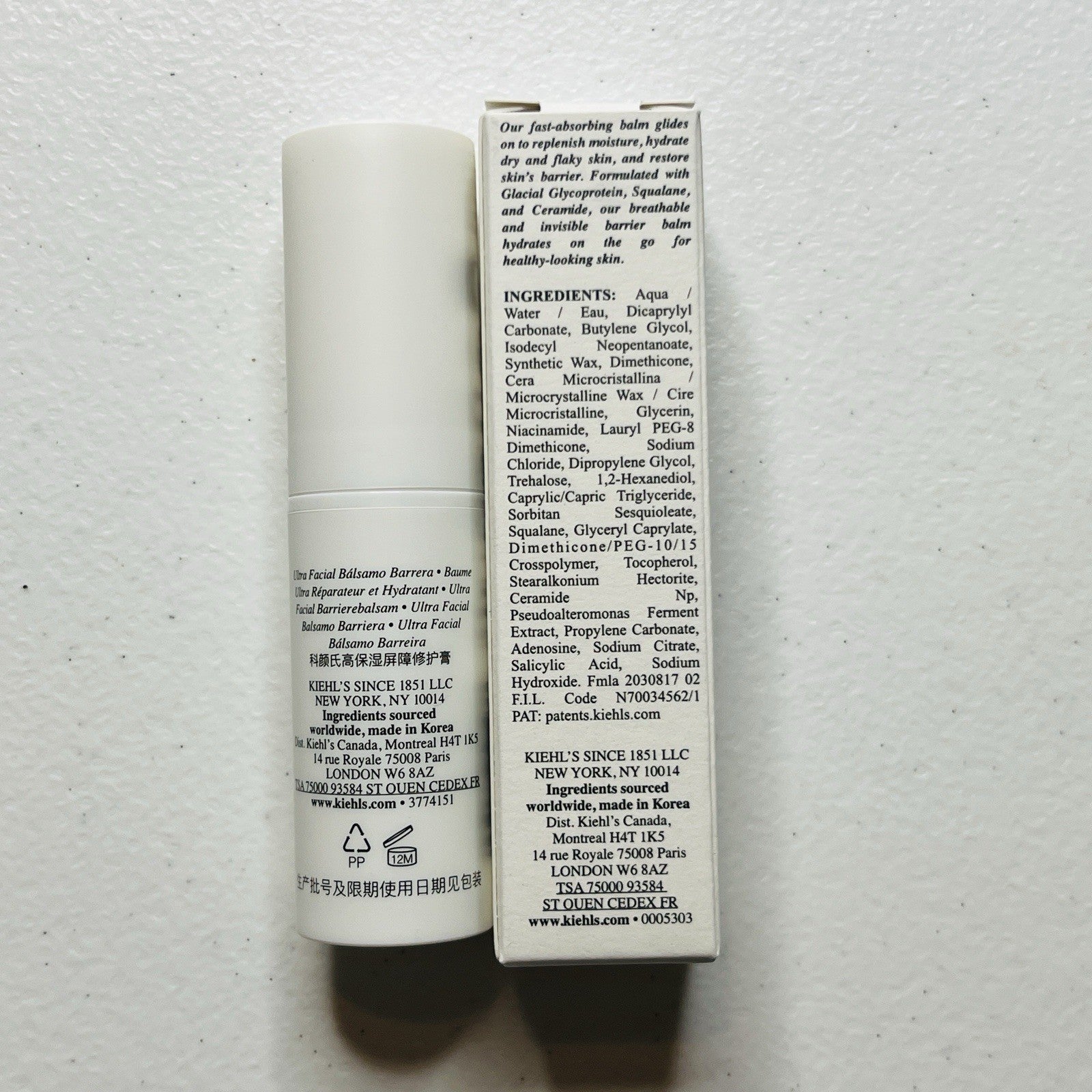 2 x Kiehls Ultra Facial Barrier Balm Squalane & Ceramide 0.3oz Restore Hydrate