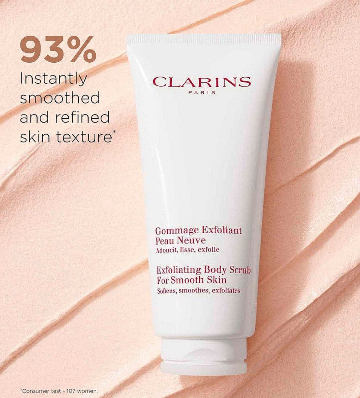 Clarins Exfoliating Body Scrub Smoothing Bamboo Powders 200ml Sealed