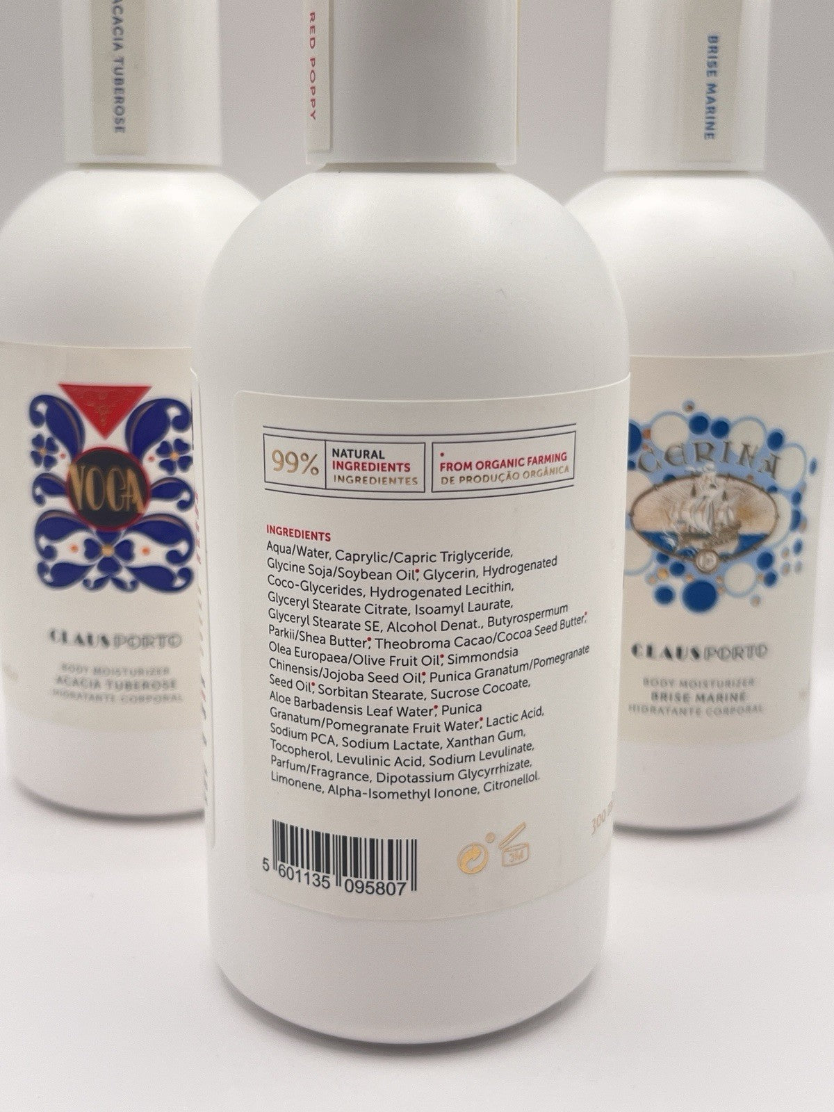 3 x Claus Porto Body Moisturizer Lotion Acaia Tuberose, Red Poppy, Brise Marine