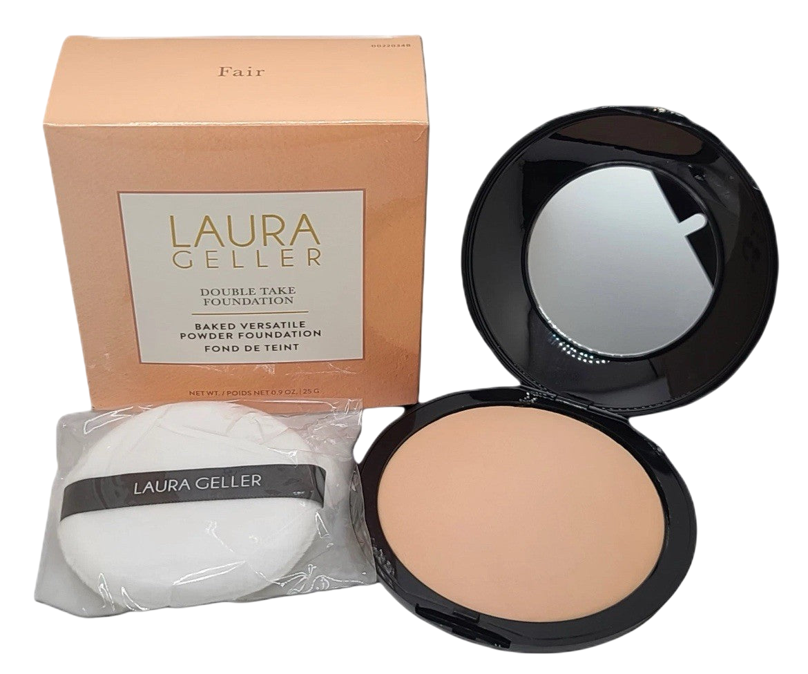 2 Pack Laura Geller Double Take Baked Versatile Powder Foundation FAIR 0.9oz