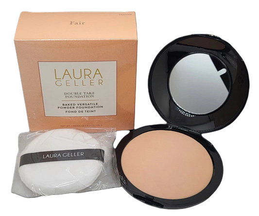 2 Pack Laura Geller Double Take Baked Versatile Powder Foundation FAIR 0.9oz