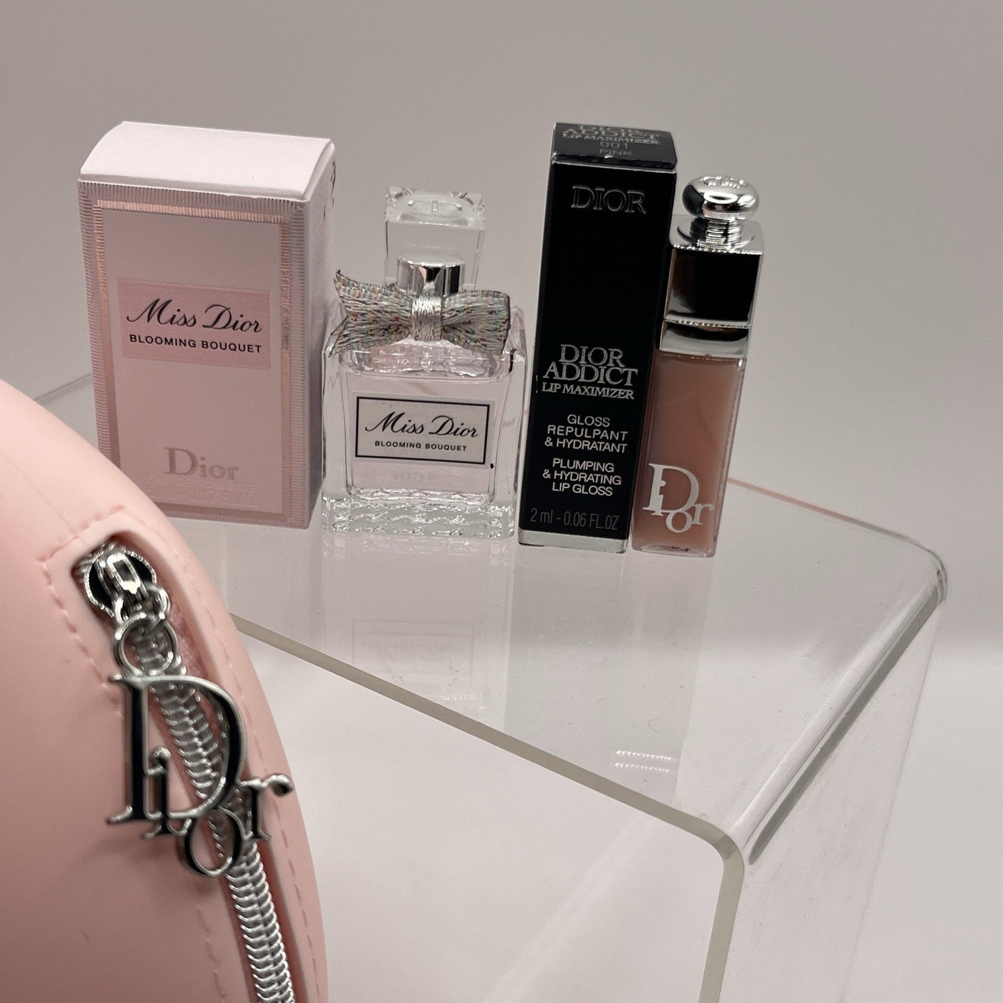 Dior Set Lip Maximizer Miss Dior Blooming Bouquet Fragrance Pink Silicone Pouch
