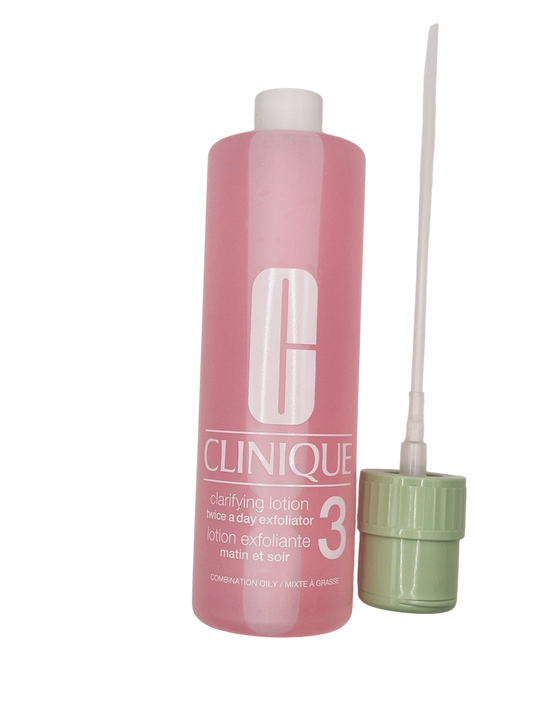 CLINIQUE Clarifying Lotion Toner 3 Oily Combo Exfoliating + Pump 16.5oz 487ml