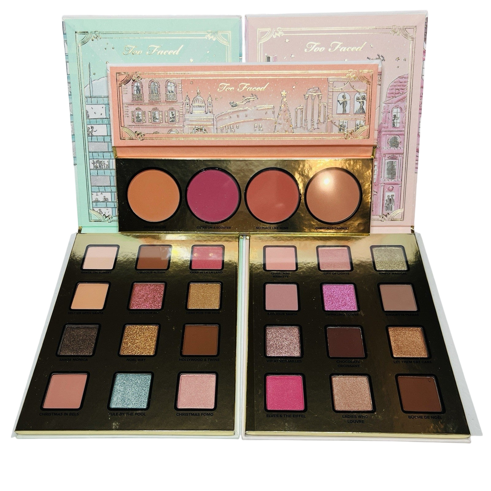 4pc Too Faced Eyeshadow Palette Mascara Limited Edition Christmas Discontinued