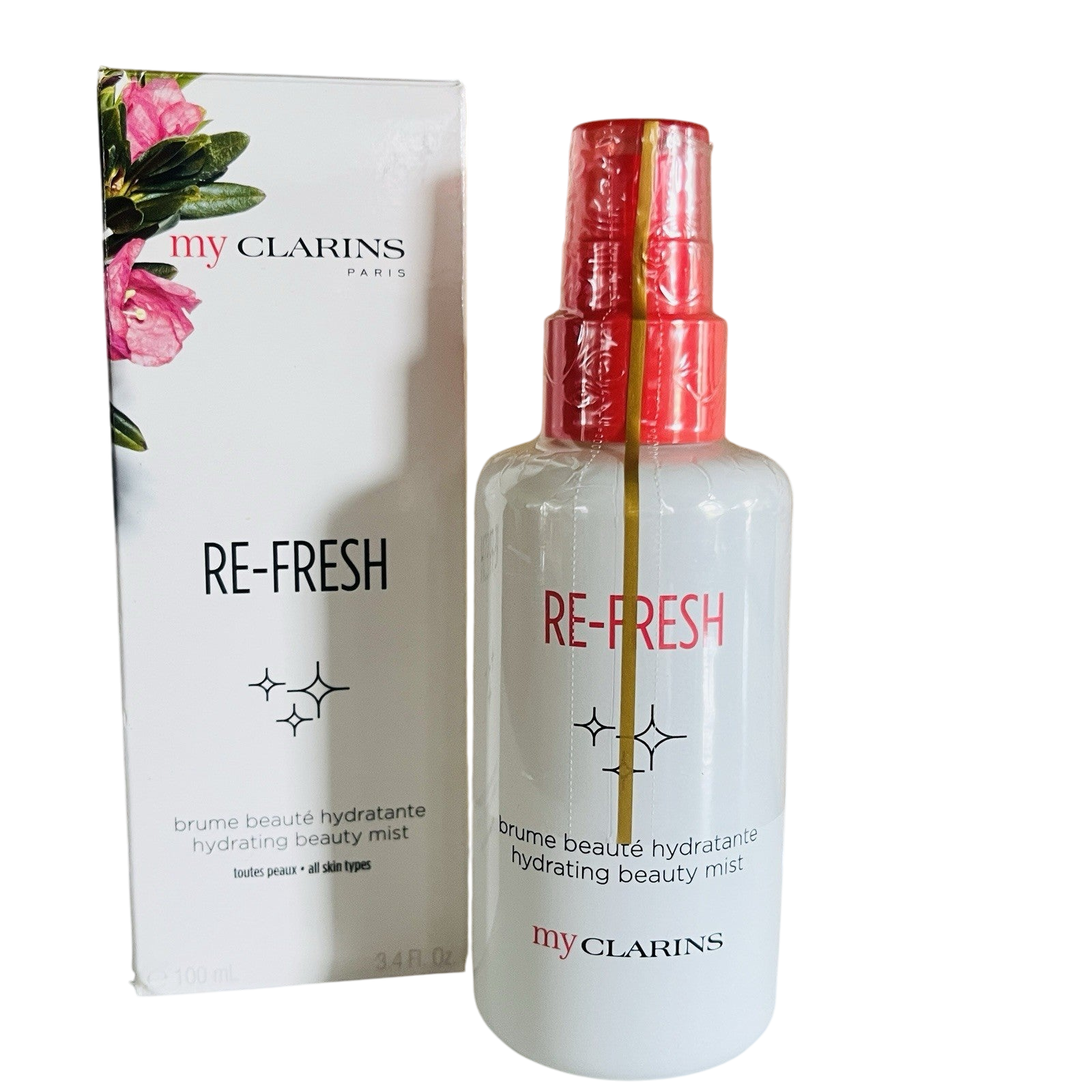 Clarins Hydrating Facial Spray Tonic Re Fresh Mist 100mL NEW Glass Bottle