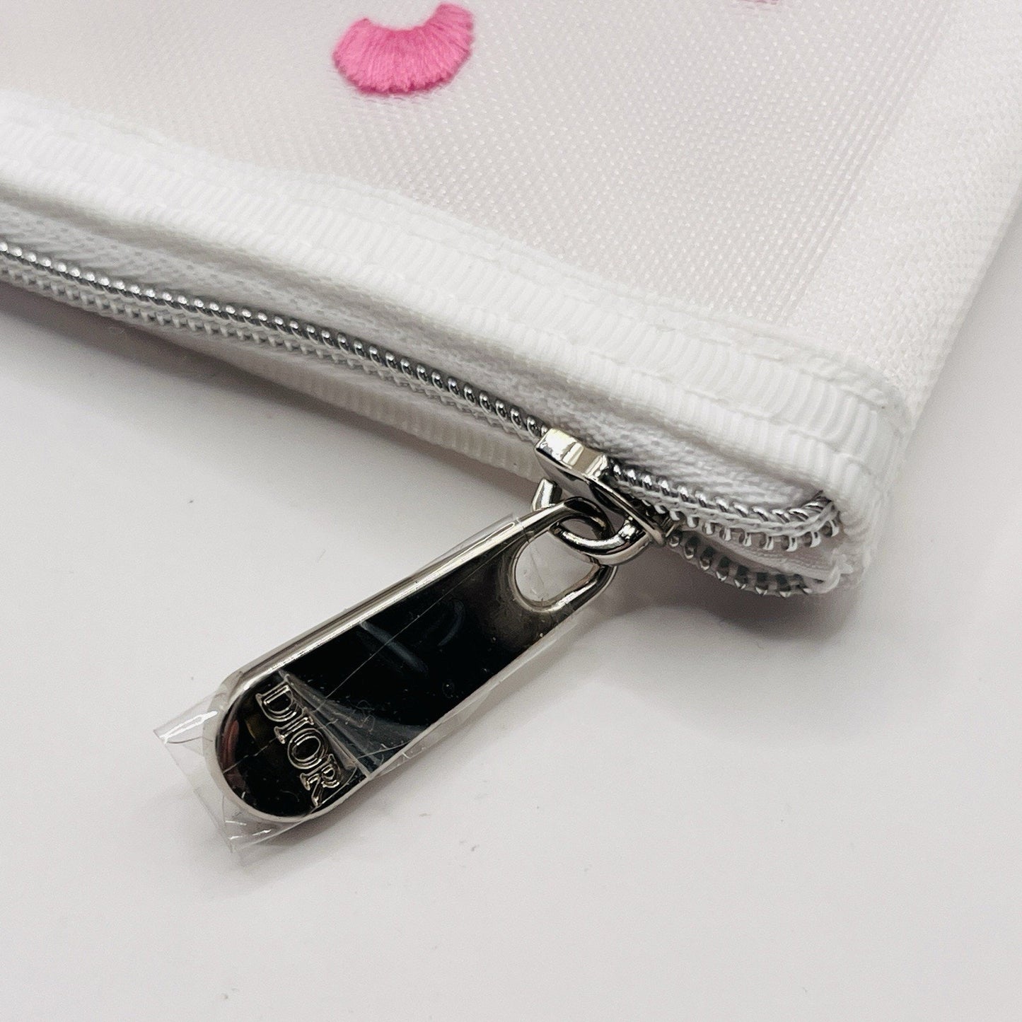 Christian Dior NEW Heart Mesh Embroidered Pouch Makeup Bag