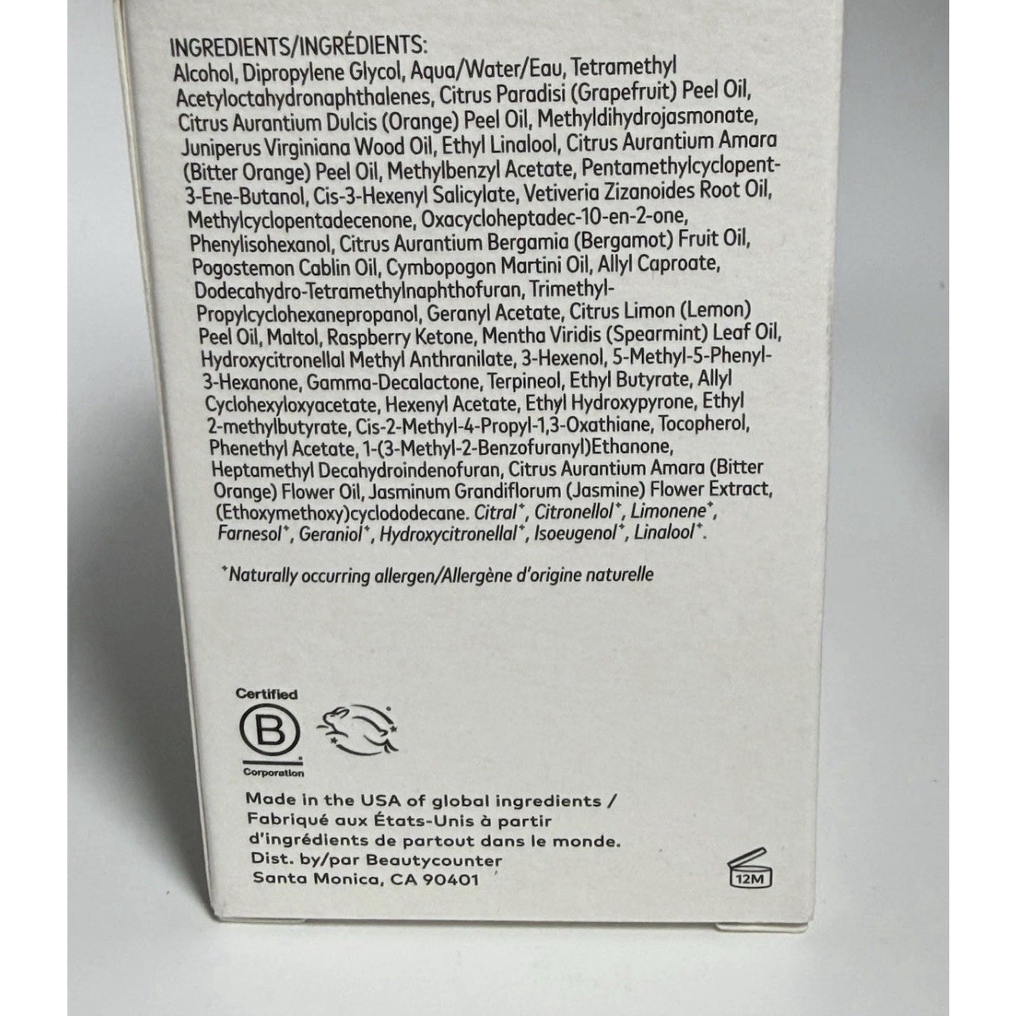 Beauty Counter Perfume Sun Spill