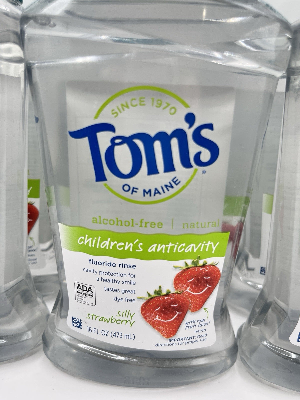 6 Toms of Maine Silly Strawberry Child Fluoride Rinse 16oz Mouthwash No Alcohol