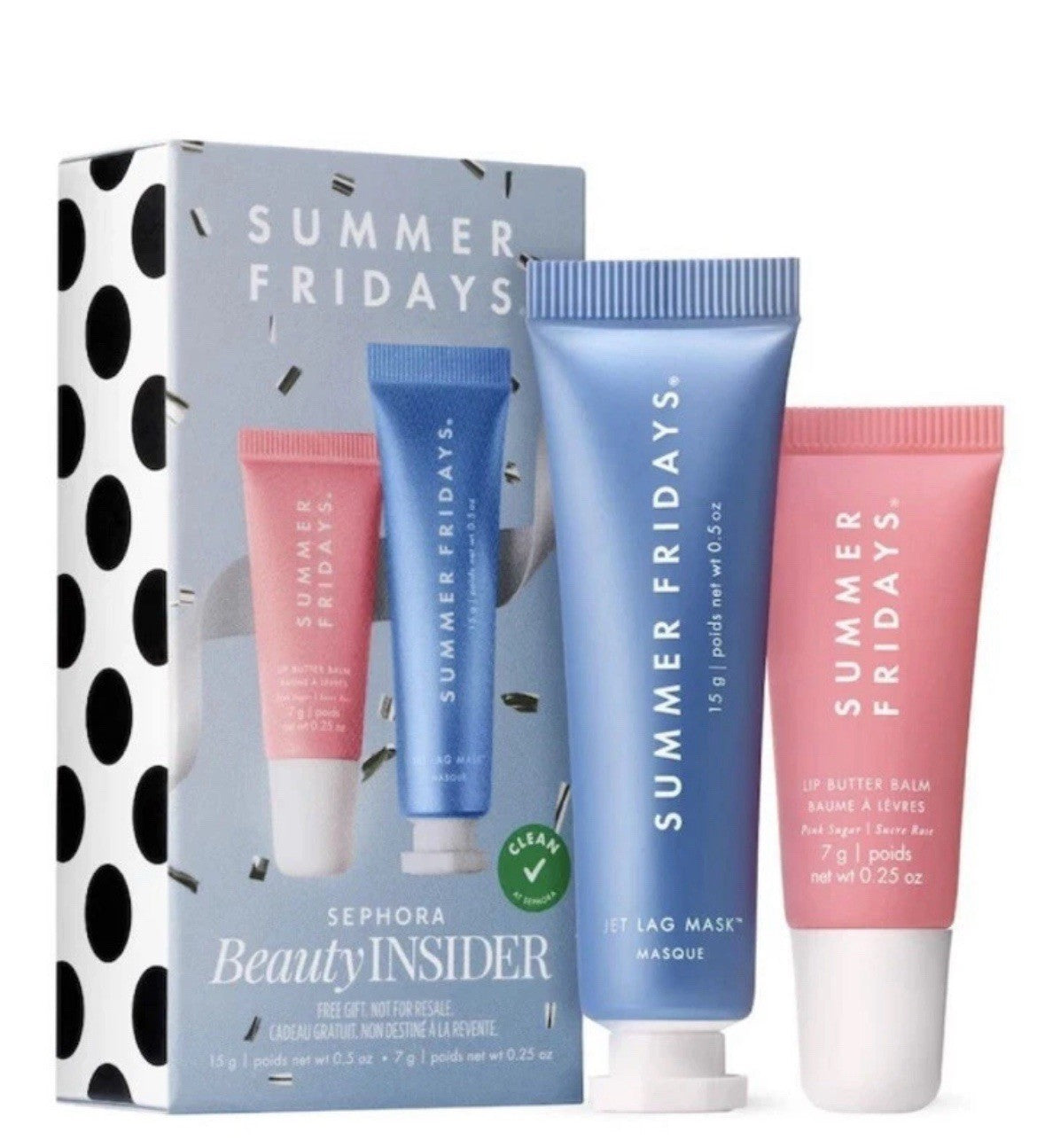 3 Pack SUMMER FRIDAY Jet Lag Mask & Lip Balm Sephora Beauty Insider Set NEW