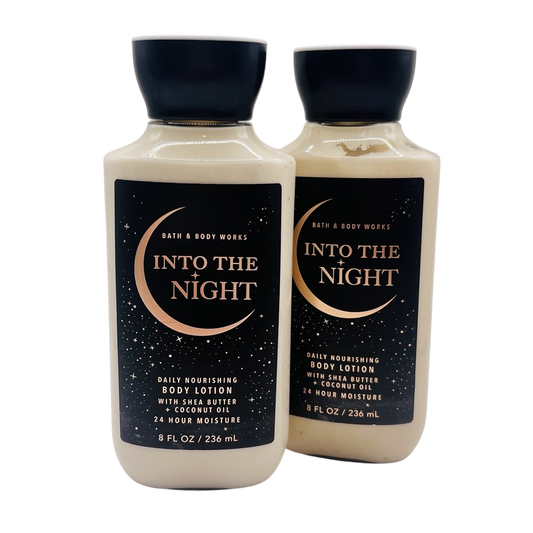 x2 INTO THE NIGHT 8oz Moisturizing Lotion w/ Shea Coconut Oil BATH & BODY WORKS
