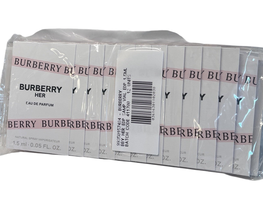 Lot of 12 BURBERRY HER Eau de Parfum Spray EDP Sample .05oz 1.5ml