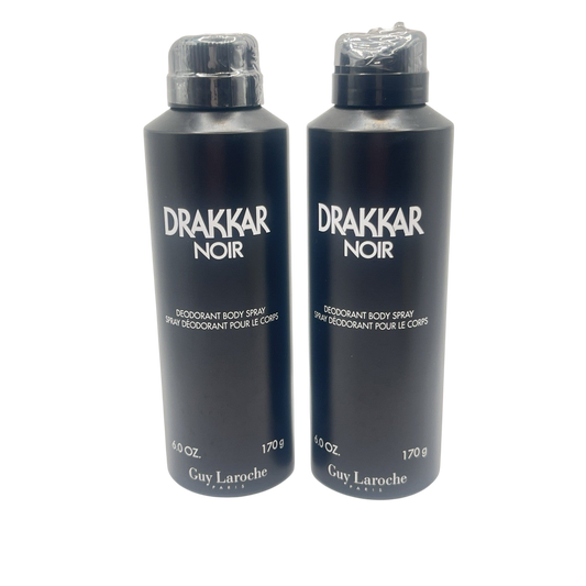 Drakkar Noir by Guy Laroche for Men 6 oz Body Spray Lot Of 2