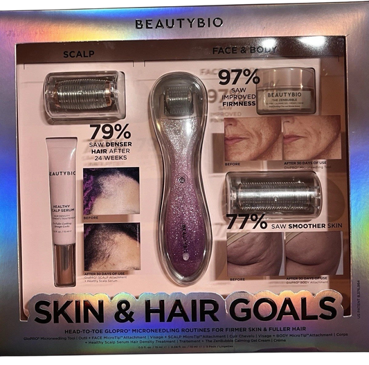 Beauty Bio GloPRO Microneedling Face Body Scalp 8 Pc Head to Toe Complete Set