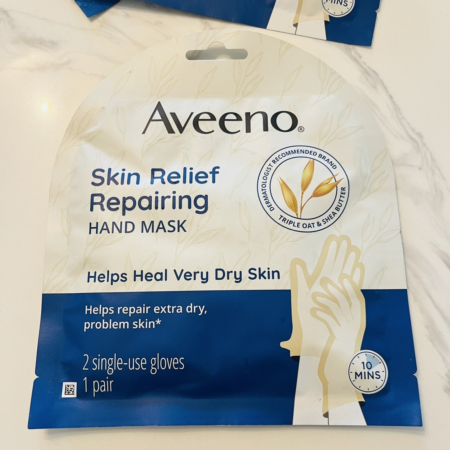 Lot of 10 AVEENO Skin Relief Hand Mask Gloves Hydrate Repair Oat Shea Extra Dry