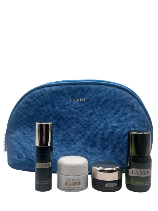 La Mer Travel Set Hydrating Luminous Renewal 4 Piece + Cosmetic Bag
