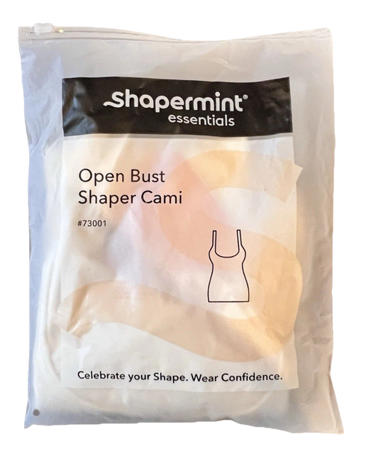 Shapermint Essentials Open Bust Shaper Cami Sz L Cream Compression Seamless NEW