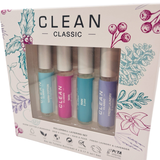 Clean by Clean Women Rollerball 4 pc Layering Set Women Sealed