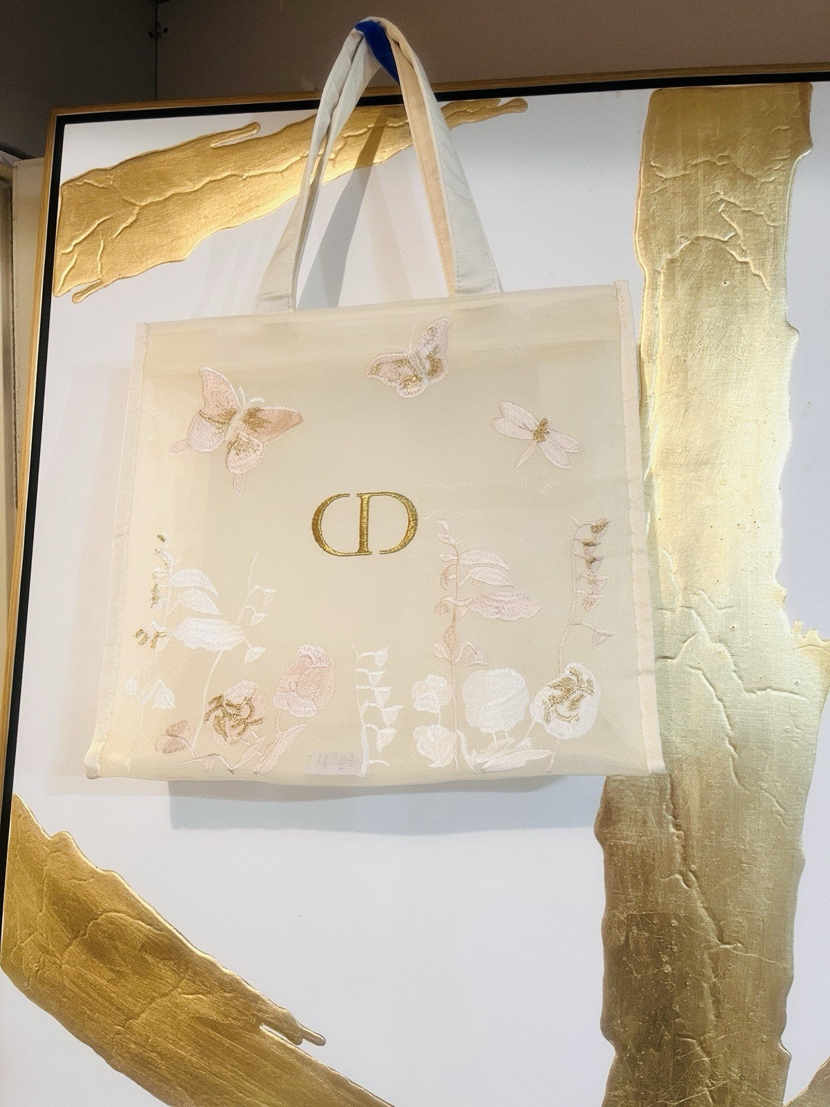 Christian Dior Beauty  Butterflies parfums Makeup VIP Gift Mesh Large Tote Bag