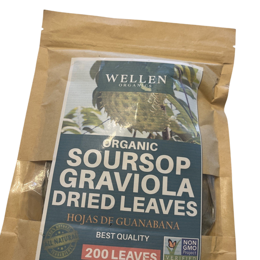 Wellen Organic 200 Organic Soursop Graviola Dried Leaves