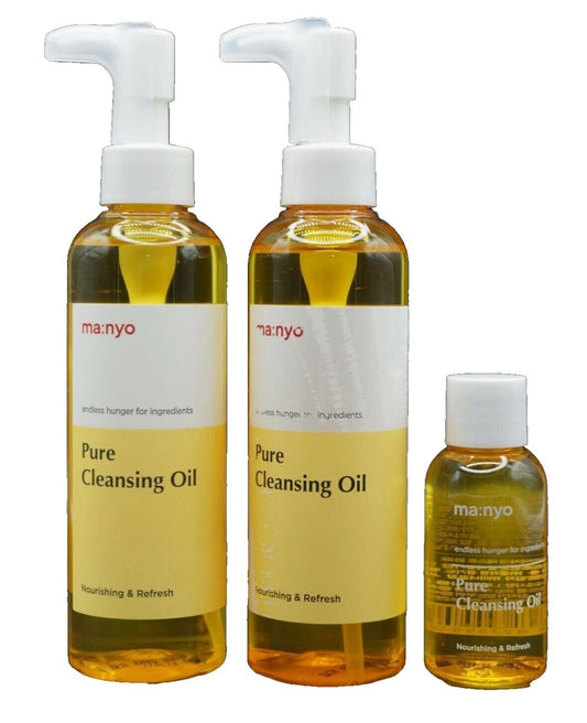 Manyo Pure Cleansing Oil 3 Pk 6.7 oz + 1.8oz Sealed #1 Korean Cleanser Skincare