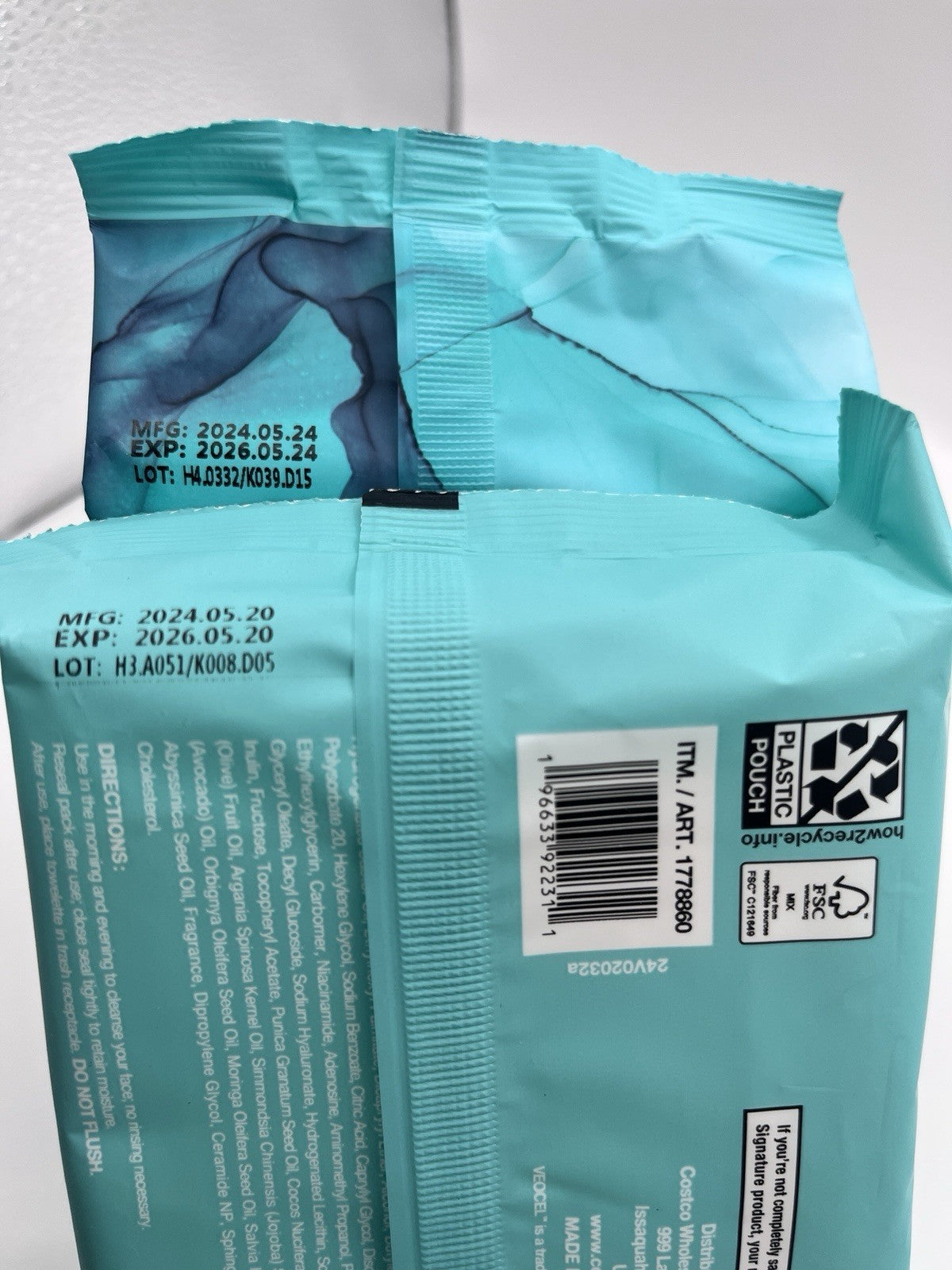 Kirkland Wet Towelettes Clean Skin Face Wipes Makeup Remover 8 Packs 2026