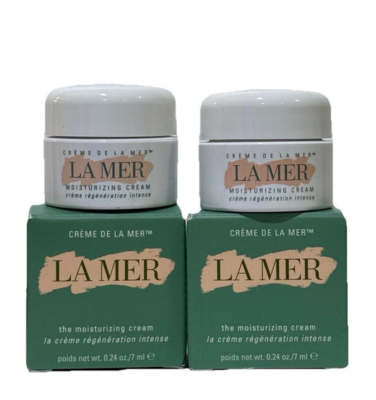 2X LA MER The Moisturizing Soft Cream .24 oz 7ml Each NEW Travel
