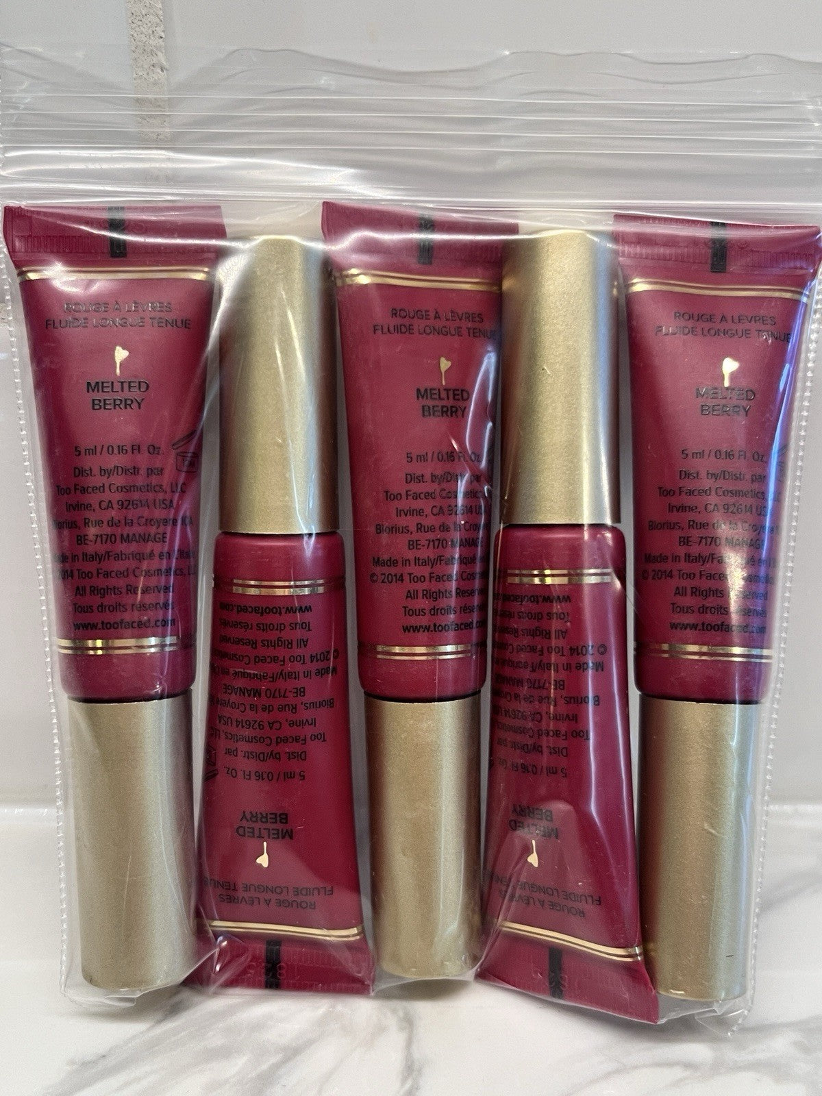 Too Faced Lipstick Melted BERRY Matte Liquid Long Wear Lot of 5