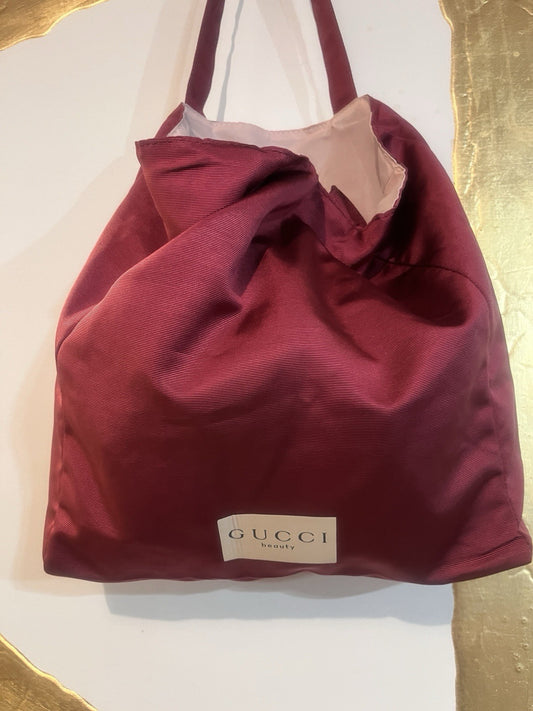 Gucci Beauty Tote Bag Burgundy Novelty GWP Limited Edition Double Strap NEW