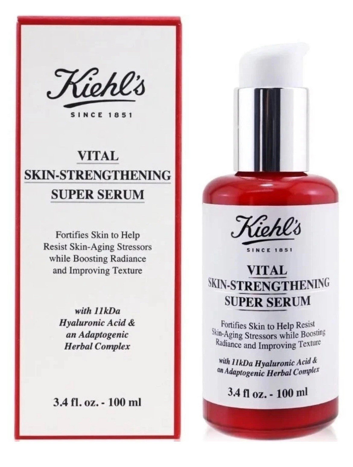 Kiehl’s Vital Skin Strengthening Hyaluronic Acid Super Serum 3.4oz 100ml NEW
