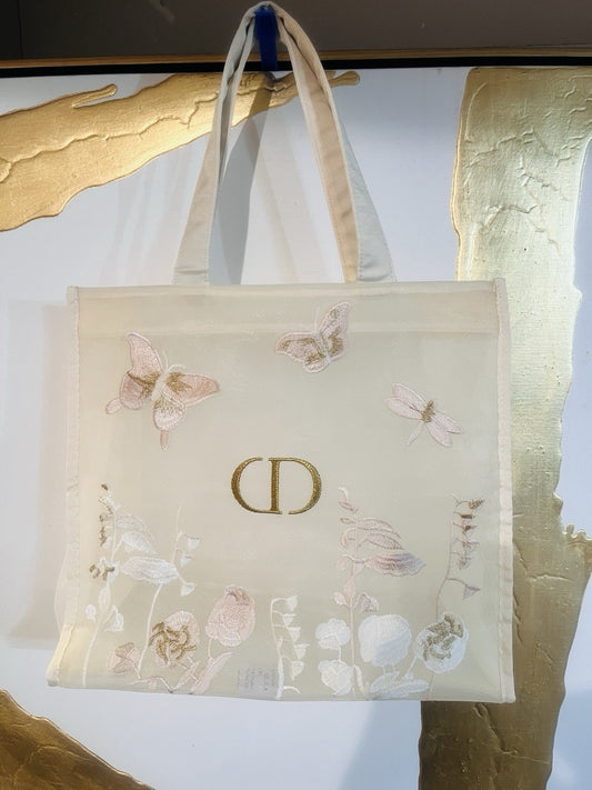 Christian Dior Beauty  Butterflies parfums Makeup VIP Gift Mesh Large Tote Bag