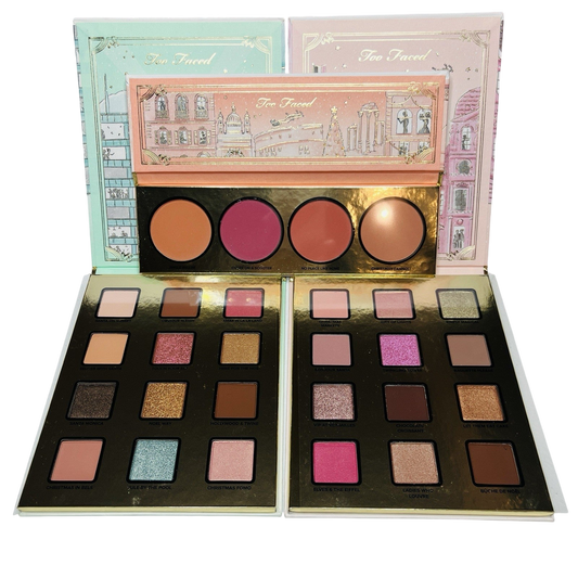 4pc Too Faced Eyeshadow Palette Mascara Limited Edition Christmas Discontinued