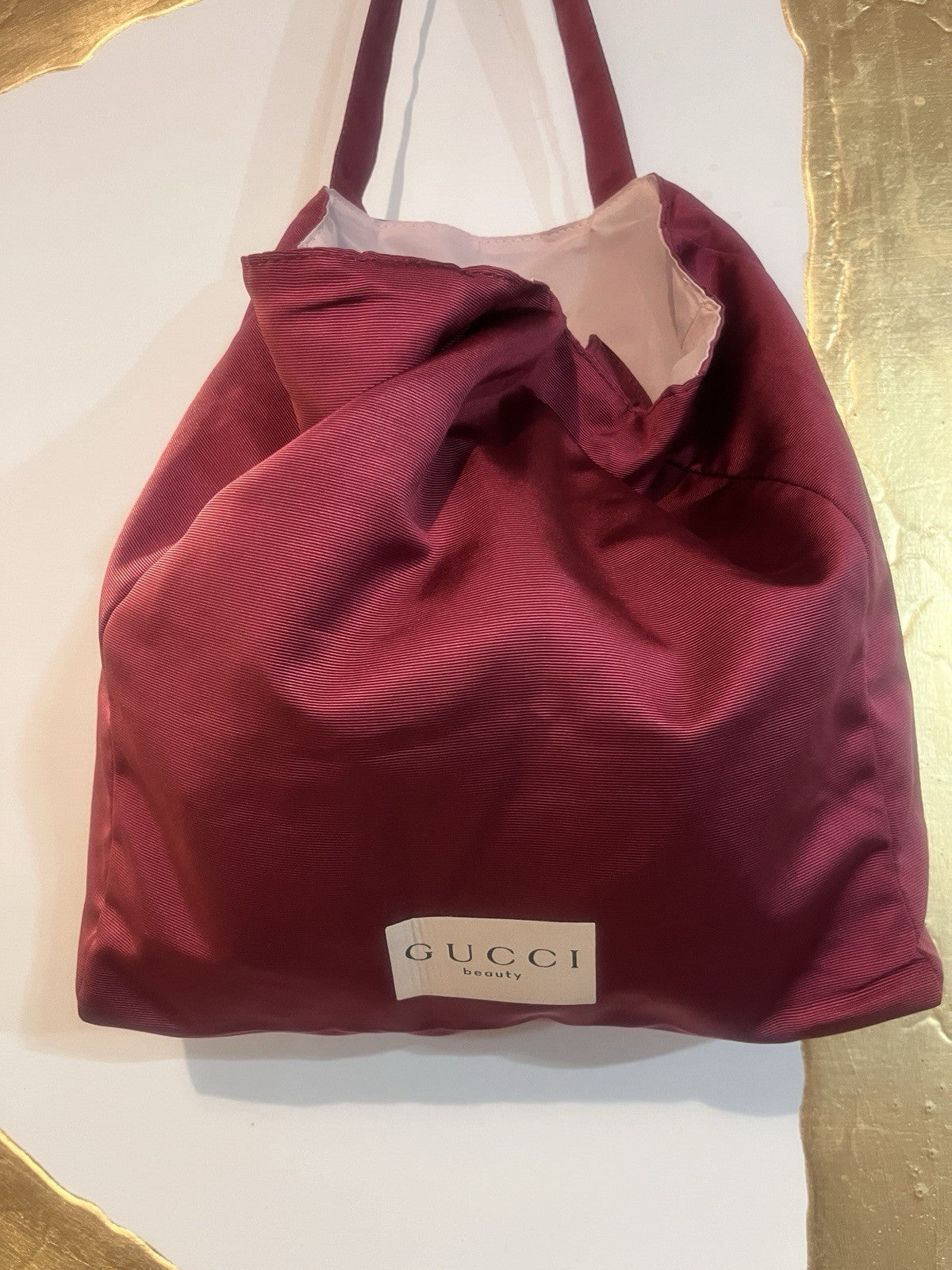 Gucci Beauty Tote Bag Burgundy Novelty GWP Limited Edition Double Strap NEW