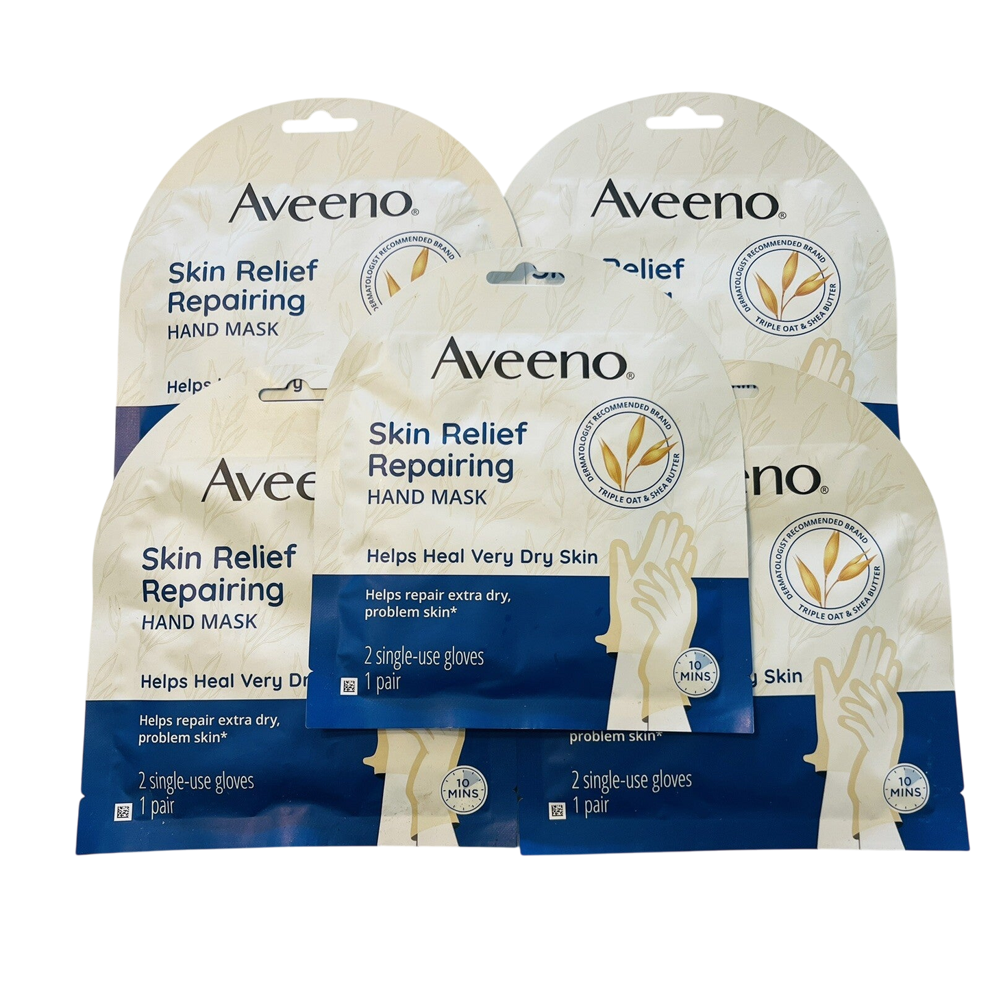 Lot of 10 AVEENO Skin Relief Hand Mask Gloves Hydrate Repair Oat Shea Extra Dry