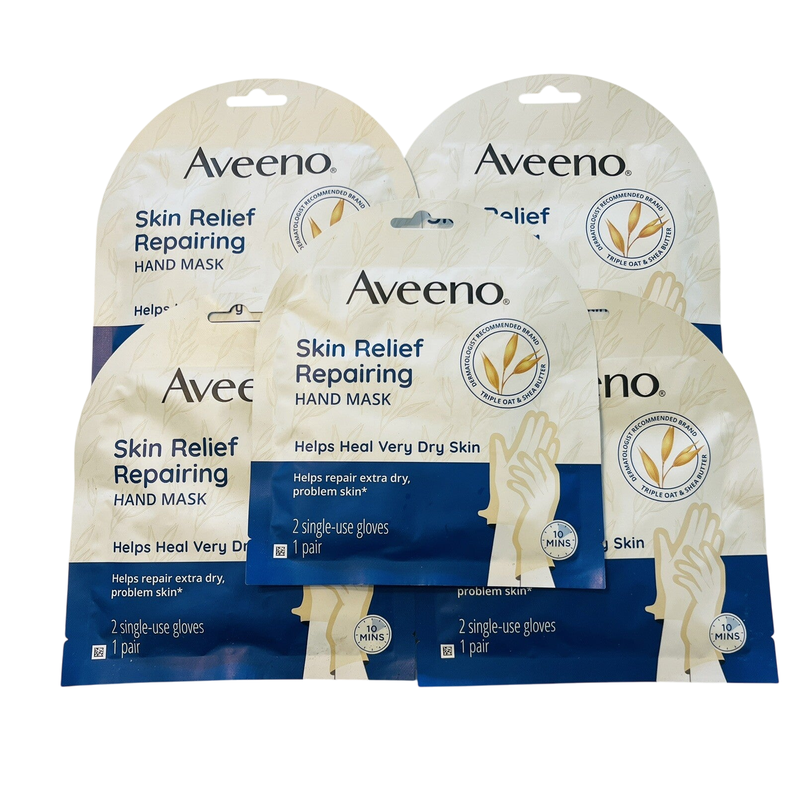 Lot of 10 AVEENO Skin Relief Hand Mask Gloves Hydrate Repair Oat Shea Extra Dry