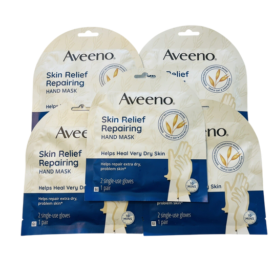 Lot of 10 AVEENO Skin Relief Hand Mask Gloves Hydrate Repair Oat Shea Extra Dry